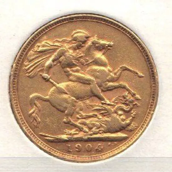 1904 Melbourne 22 carat gold sovereign. VF
