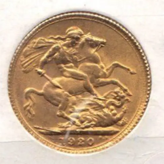 1920 Perth 22 carat gold sovereign. GVF
