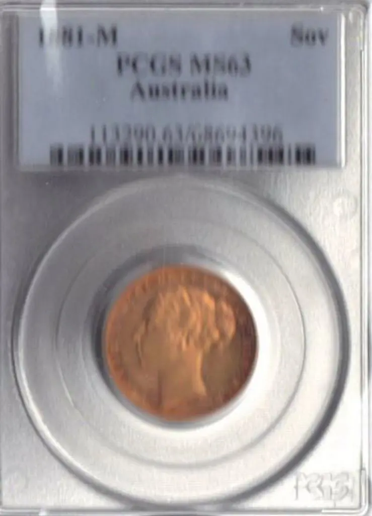 1881 M Sovereign. Slabbed & graded MS63 Image 1++