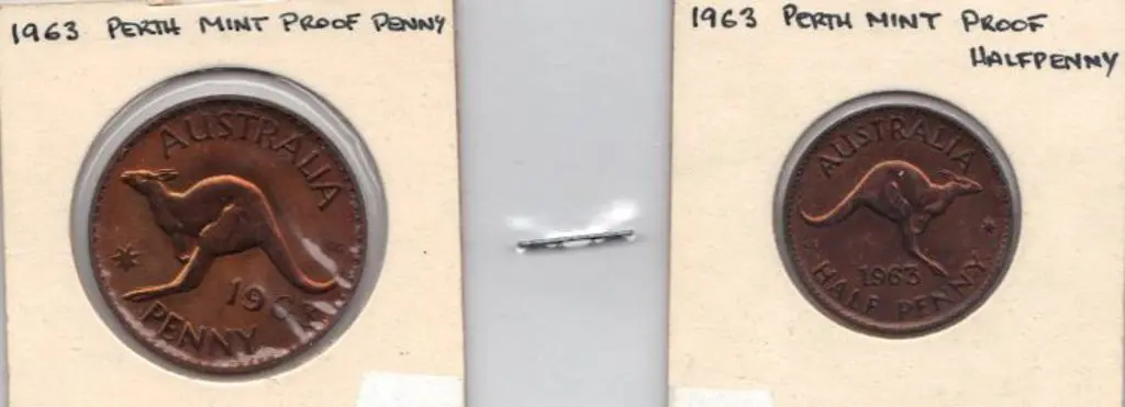 1963 Perth Mint Proof Half Penny & One Penny. (2) Image 1++