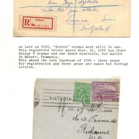 1915-1925 Group of 6 covers showing States ...