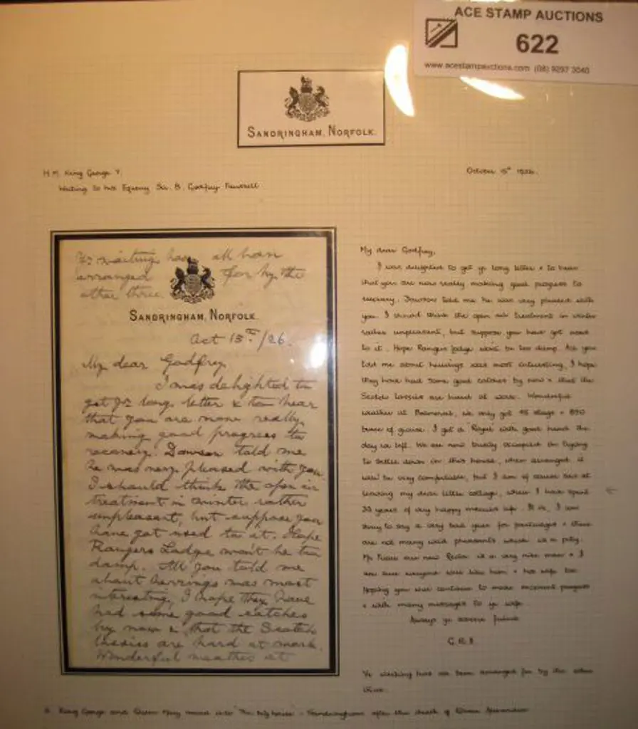 1926 (15th Oct) King George V hand written & ... Image 1++