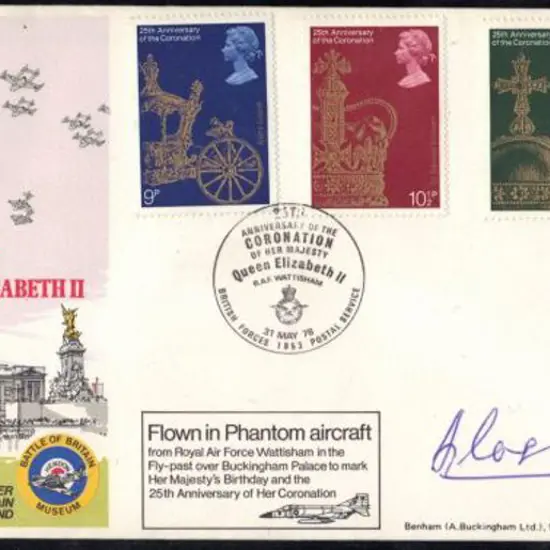 1978 QEII Coronation Anniv. flight cover signed by ...