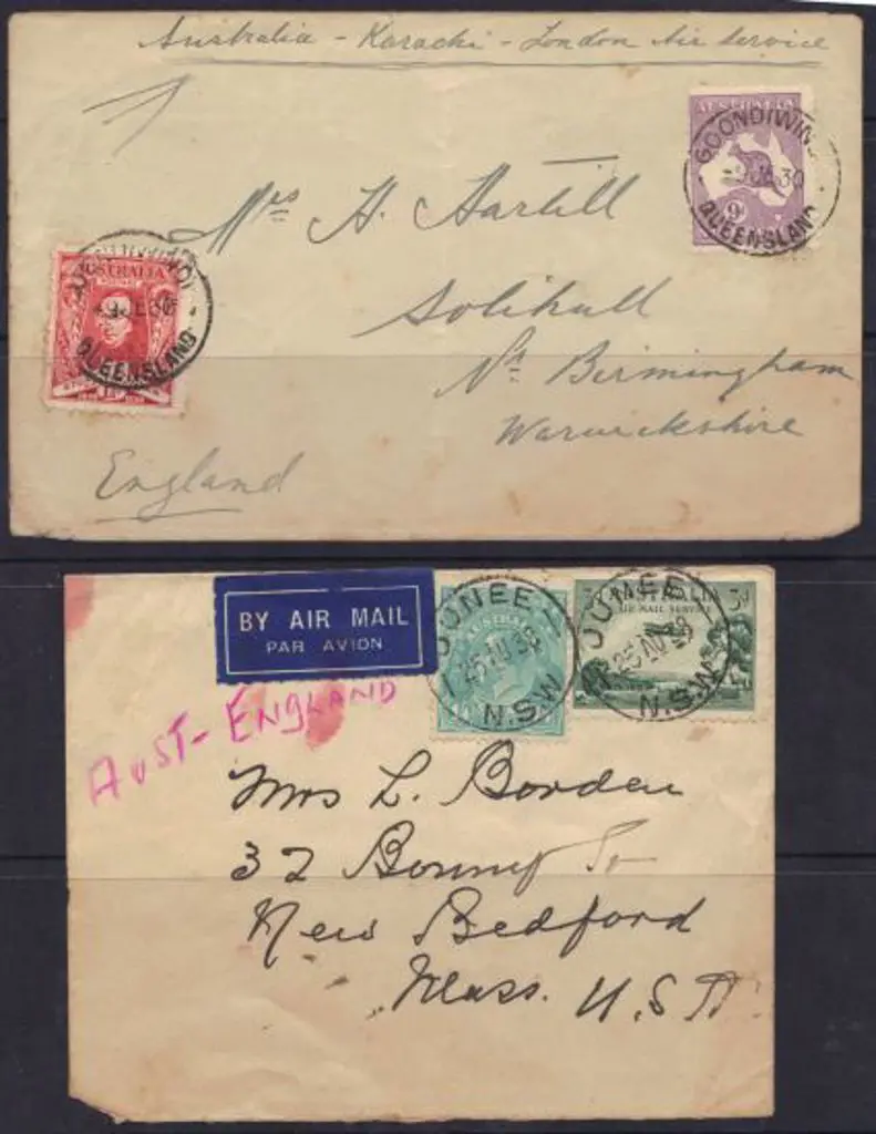 1930 & 1938 airmail covers, the former ... Image 1++
