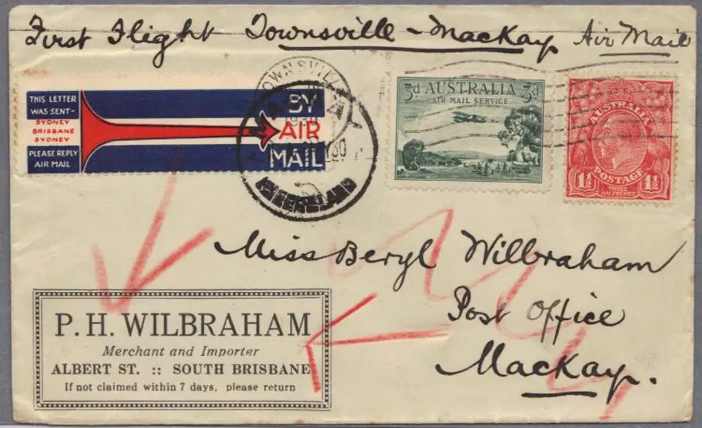 1930 (31st March) Townsville to Mackay Airmail ... Image 1++