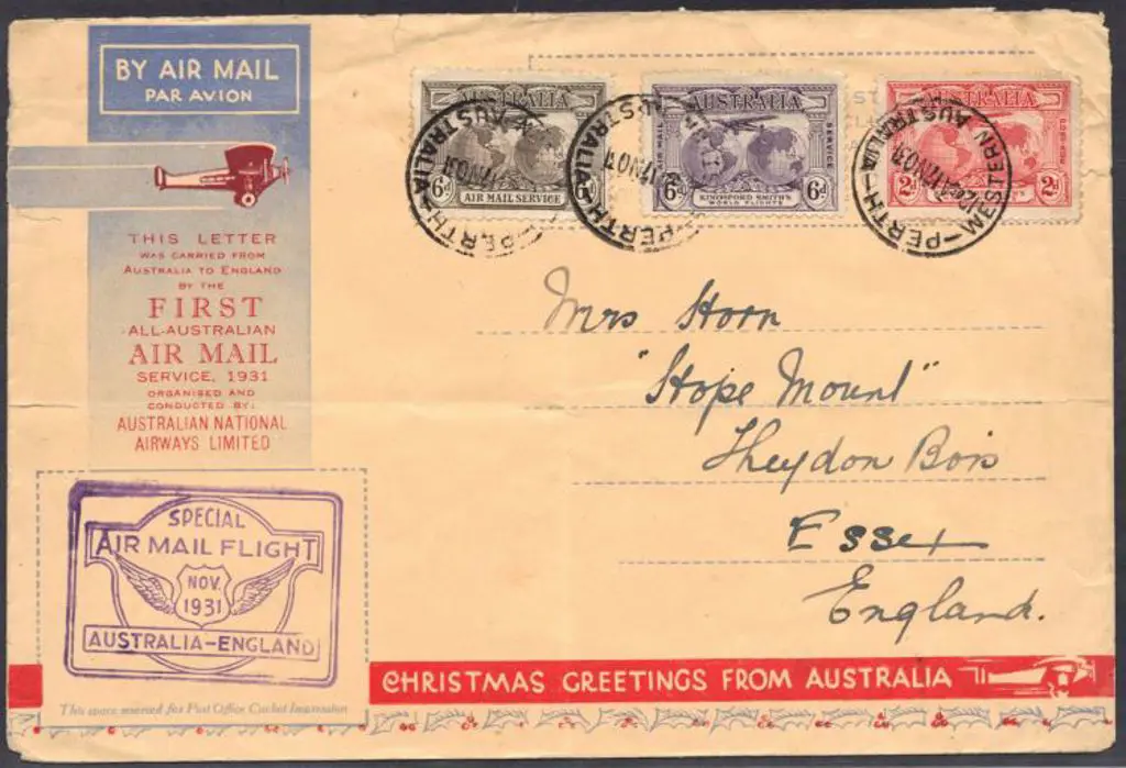 1931 (17th Nov) Australia to England illust. cover ... Image 1++