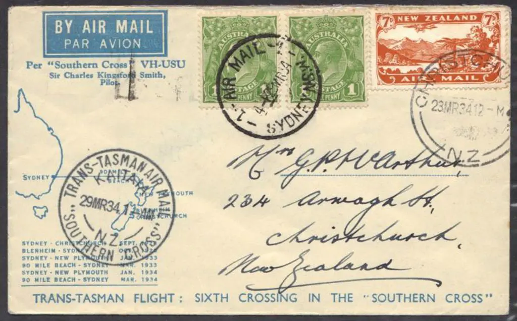 1934 (29th March) Southern Cross 6th Trans-Tasman ... Image 1++