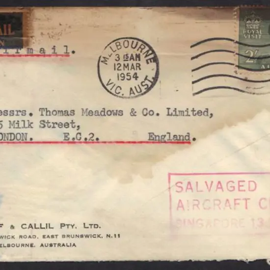 1954 (13th Mar) Belfast Crash cover from British ...