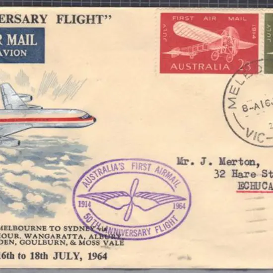 1964 (16th July) Melbourne to Sydney Anniv. flight ...