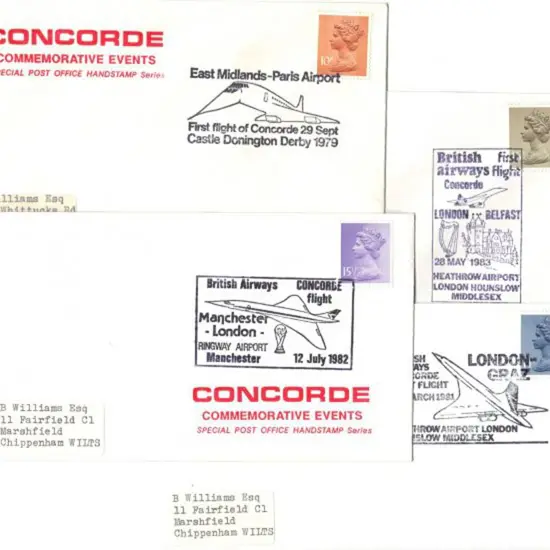 1979-1984 Concorde commemorative postmarks on ...