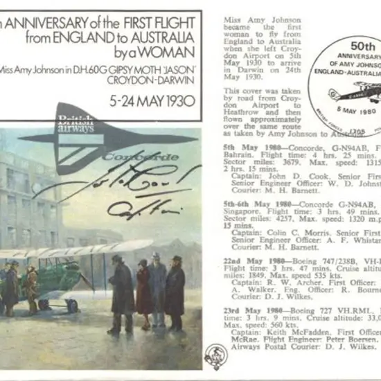 1980 (May) Concorde flight cover from London ...