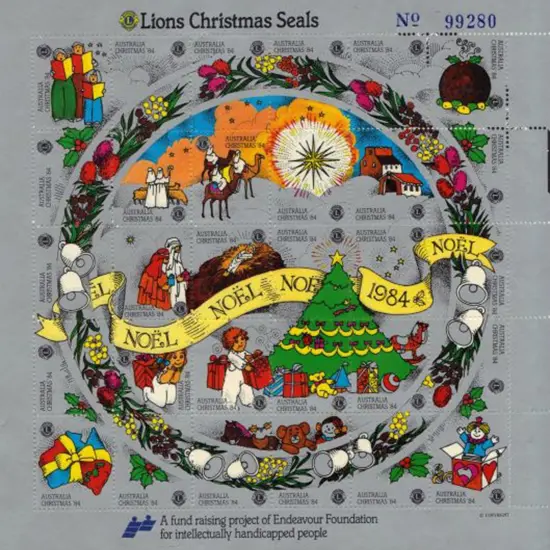 1984 & 1990 Lions Christmas complete sheetlets of ...