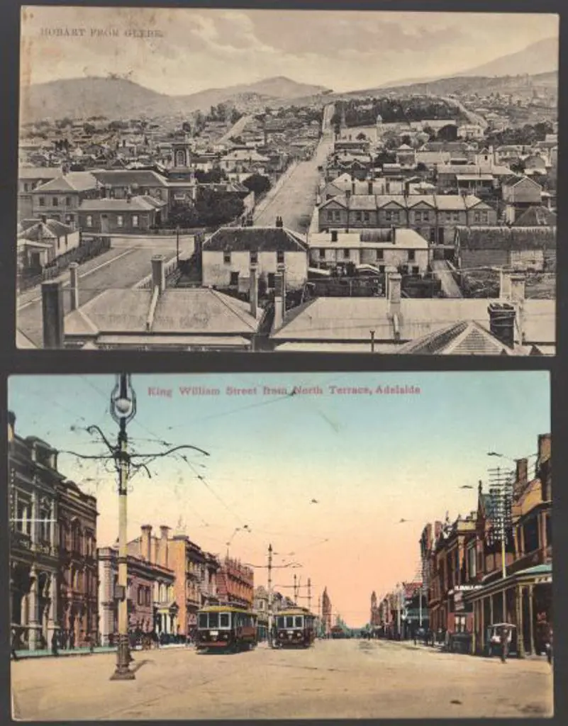 1910 (1st Apr) "Hobart from Glebe" b&w card ... Image 1++