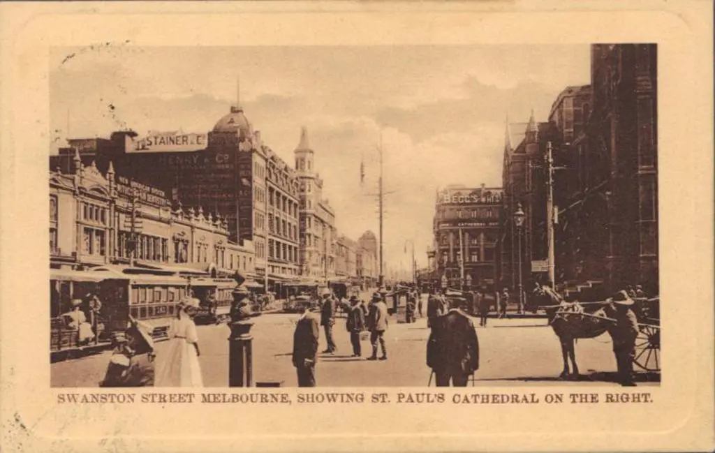 1910 (6th April) "Swanston Street Melbourne, ... Image 1++