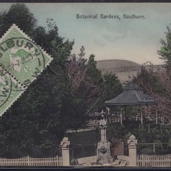 1913 "Botanical Gardens Goulburn" with pair of ½d ...