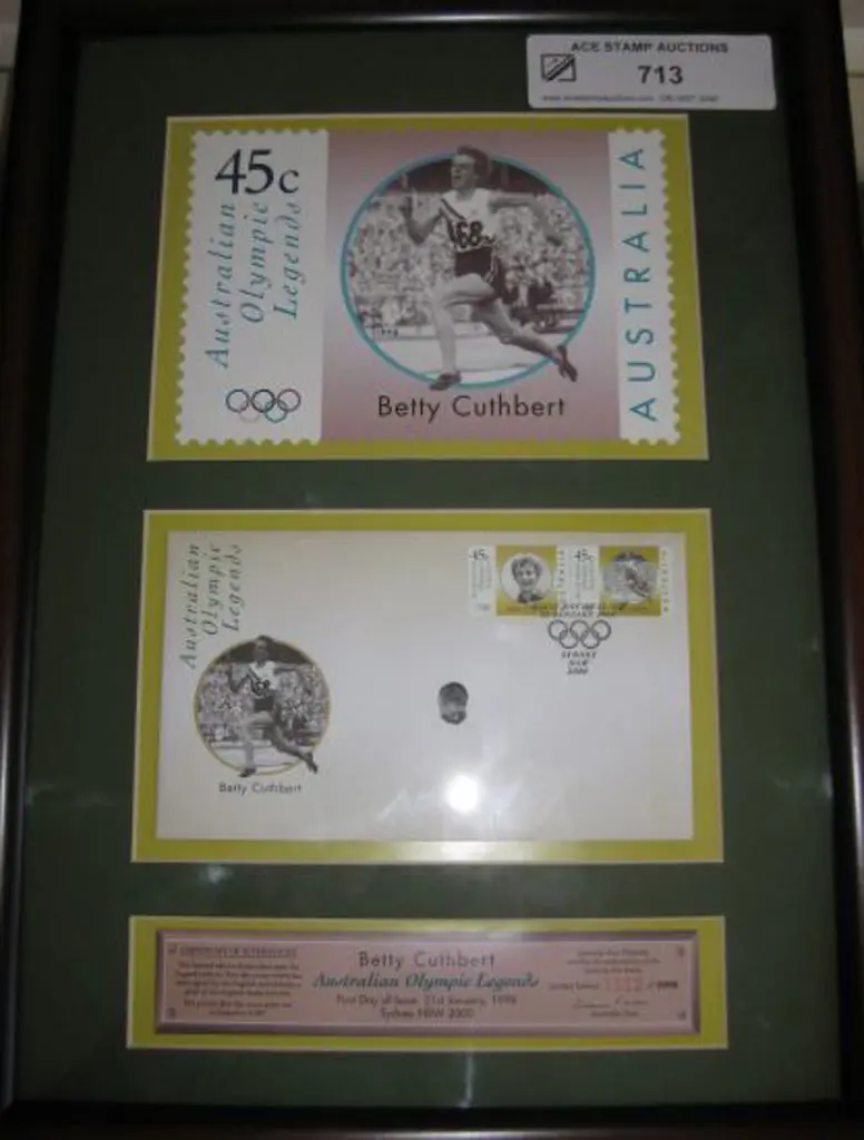 1998 Australian Olympic Legends framed First Day ... Image 1++