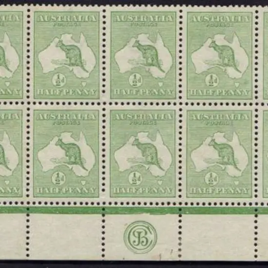 1913 1st watermark �d green JBC Monogram corner ...