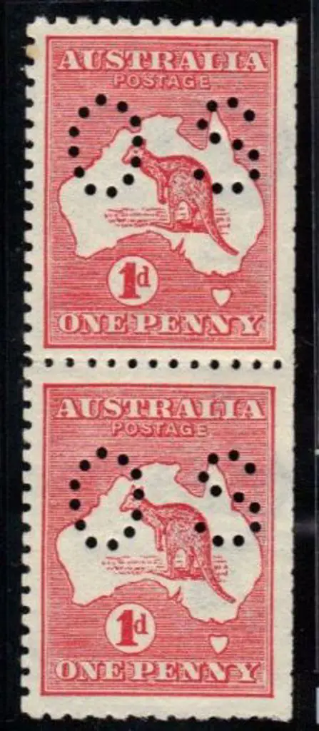1d red Die I Plate C left pane strip of 4 showing ... Image 1++