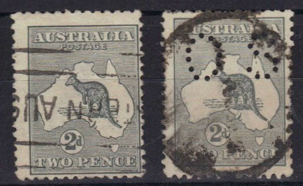2d grey off-centre with machine cancel & 1915/28 ... Image 1++