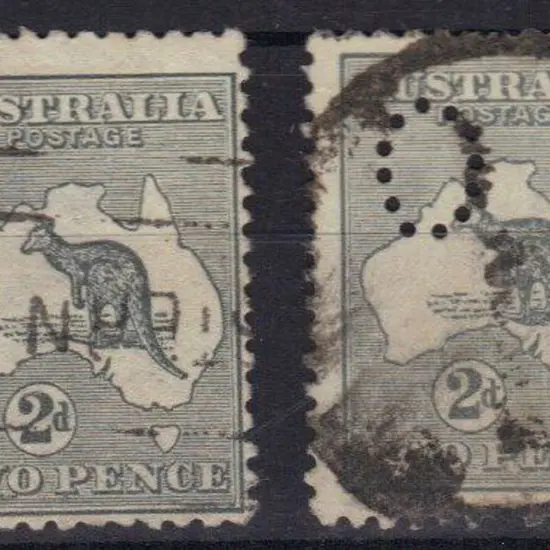 2d grey off-centre with machine cancel & 1915/28 ...