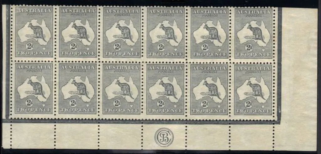 2d grey JBC Monogram corner block of 12 with light ... Image 1++