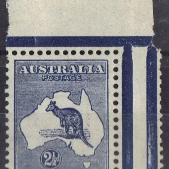 2½d indigo MUH marginal from top right of left ...