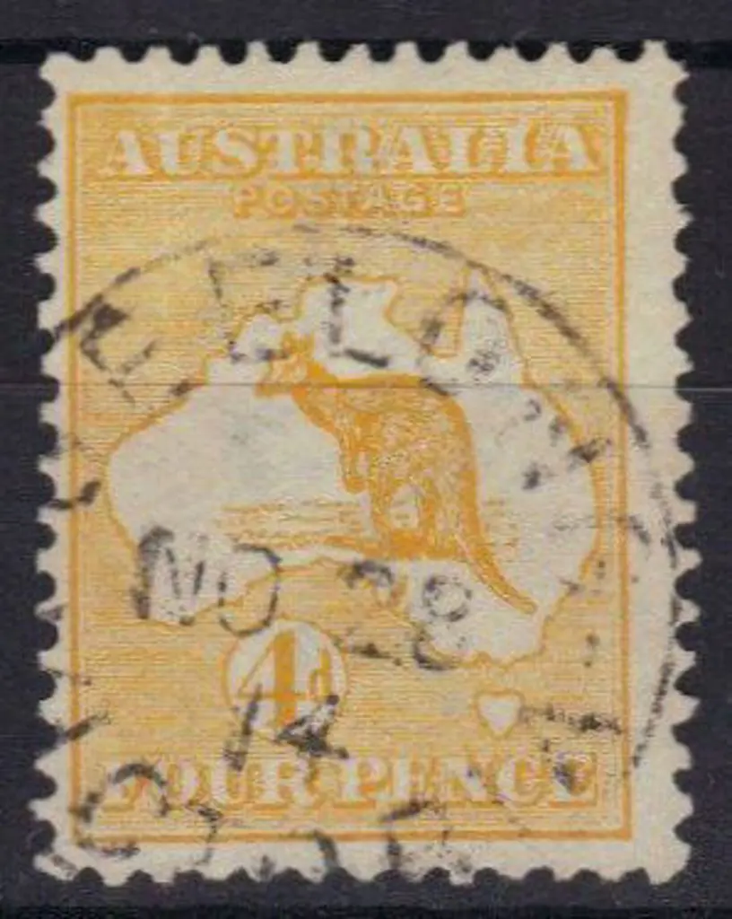 4d orange/yellow F/U with neat GEELONG cds. SG 6a ... Image 1++