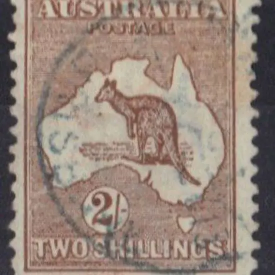 2/- brown with neat light cds in blue. SG 12 ...