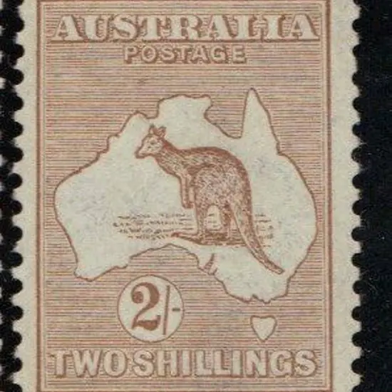 2/- brown on thin paper (0.065-0.070mm) MVLH with ...