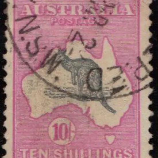 10/- grey & pink F/U with neat part NSW cds. SG 43 ...