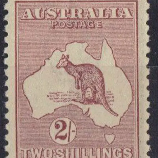 2/- maroon. Vertical crease unfortunately as ...