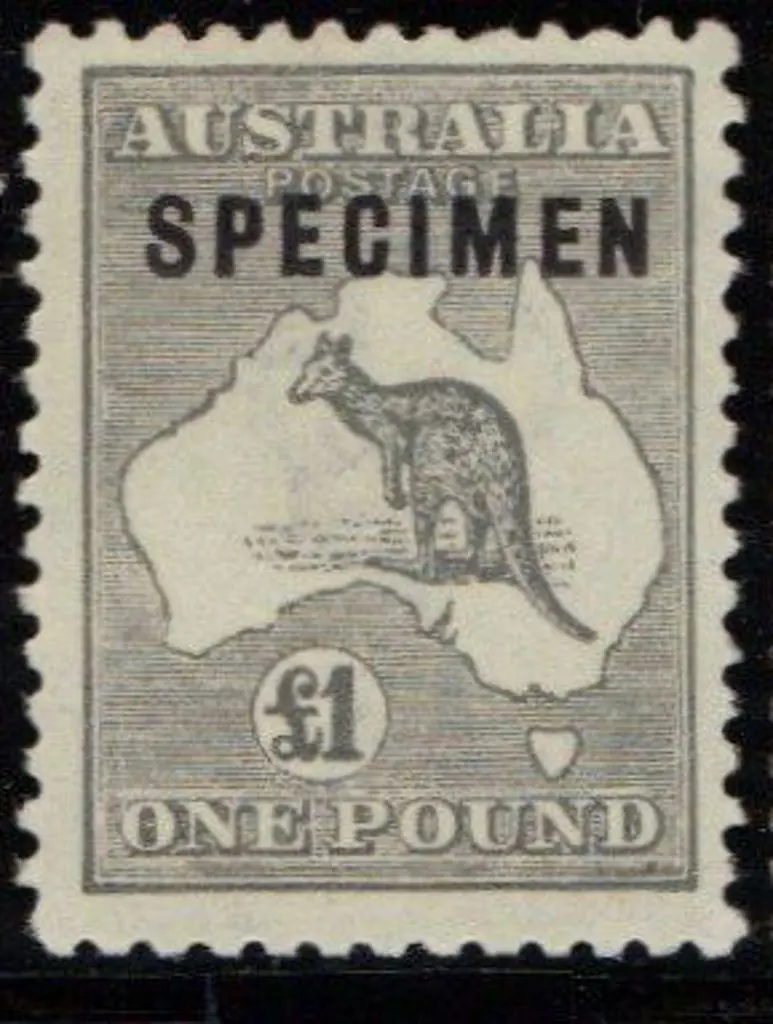 £1 grey ovptd SPECIMEN. MLH with light tone at ... Image 1++