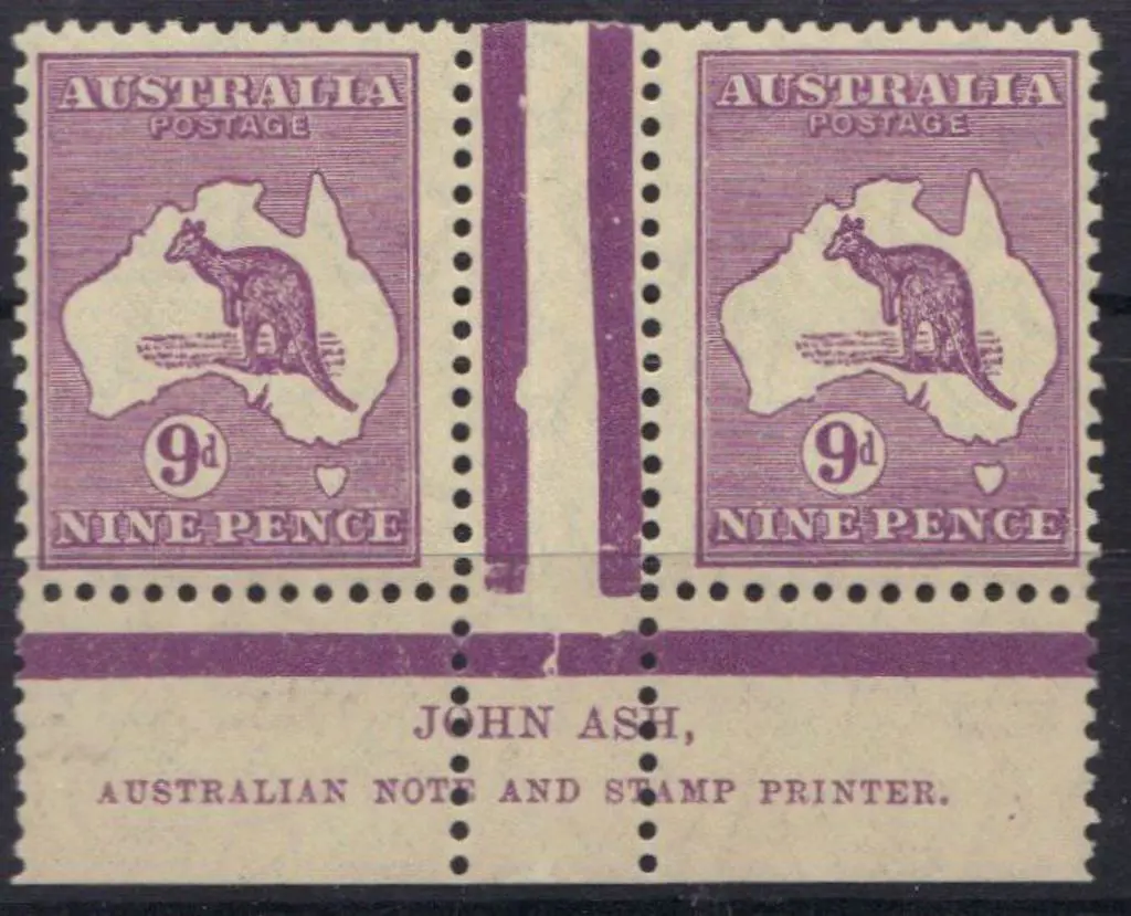 1920-30 Small Multiple watermark 9d violet Ash ... Image 1++
