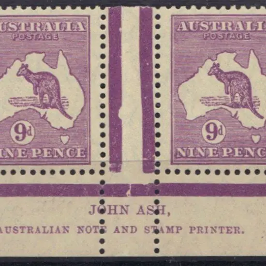 1920-30 Small Multiple watermark 9d violet Ash ...