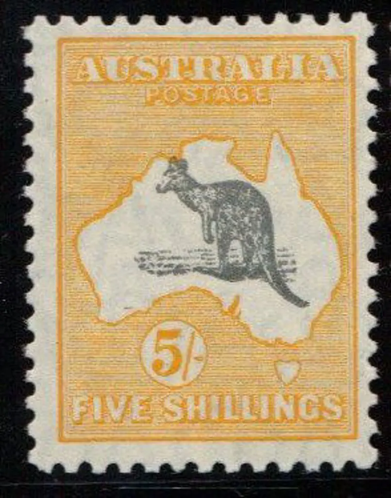 5/- grey & yellow centred slightly right otherwise ... Image 1++