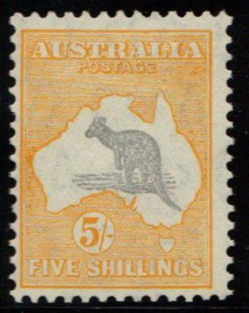 5/- grey & yellow. Centred left but MVLH verging ... Image 1++