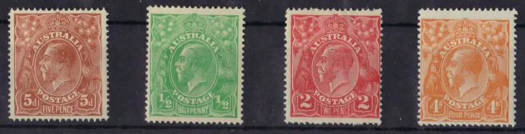 1914-20 Single watermark 5d chestnut line perf ... Image 1++
