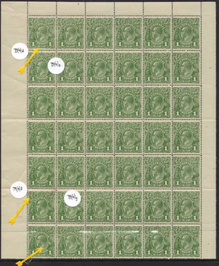 1924 No watermark 1d green upper left block of 42 ... Image 1++