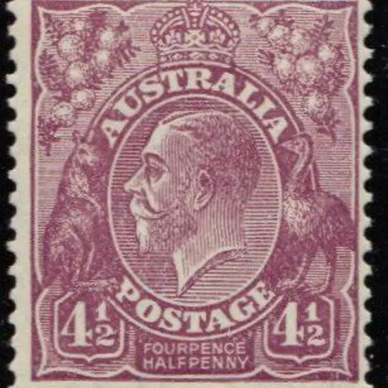 1924 Single watermark 4½d violet TS Harrison ...