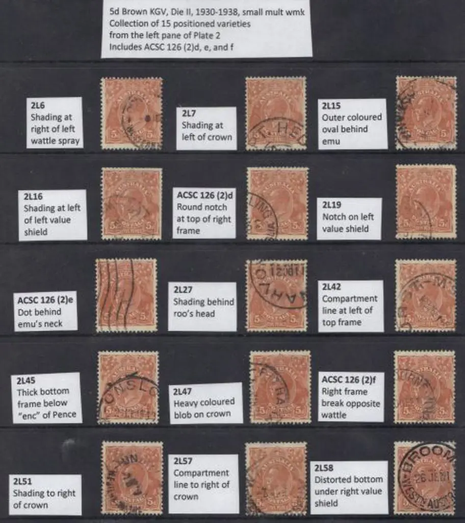 5d brown Die II collection of good to F/U ... Image 1++