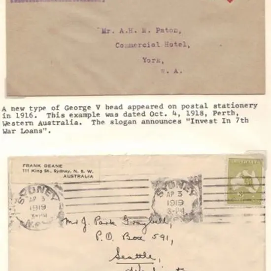 1915 1d KGV embossed octagon envelope showing ...