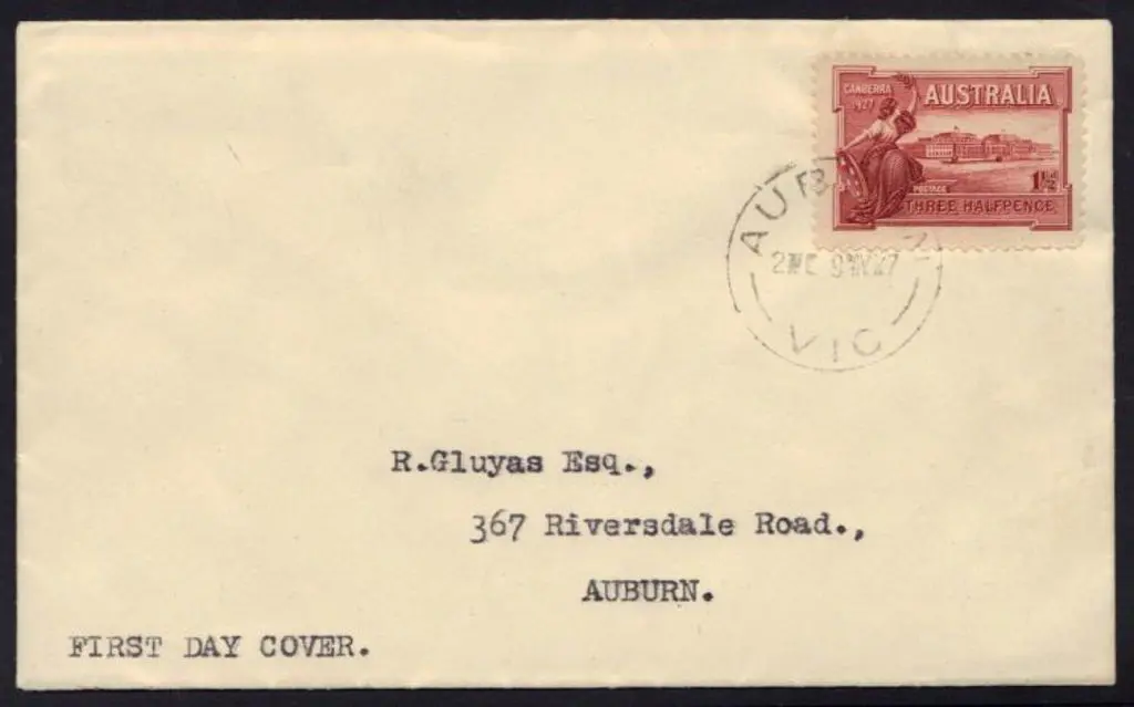 1927 (9th May) 1½d Parliament House plain FDC with ... Image 1++