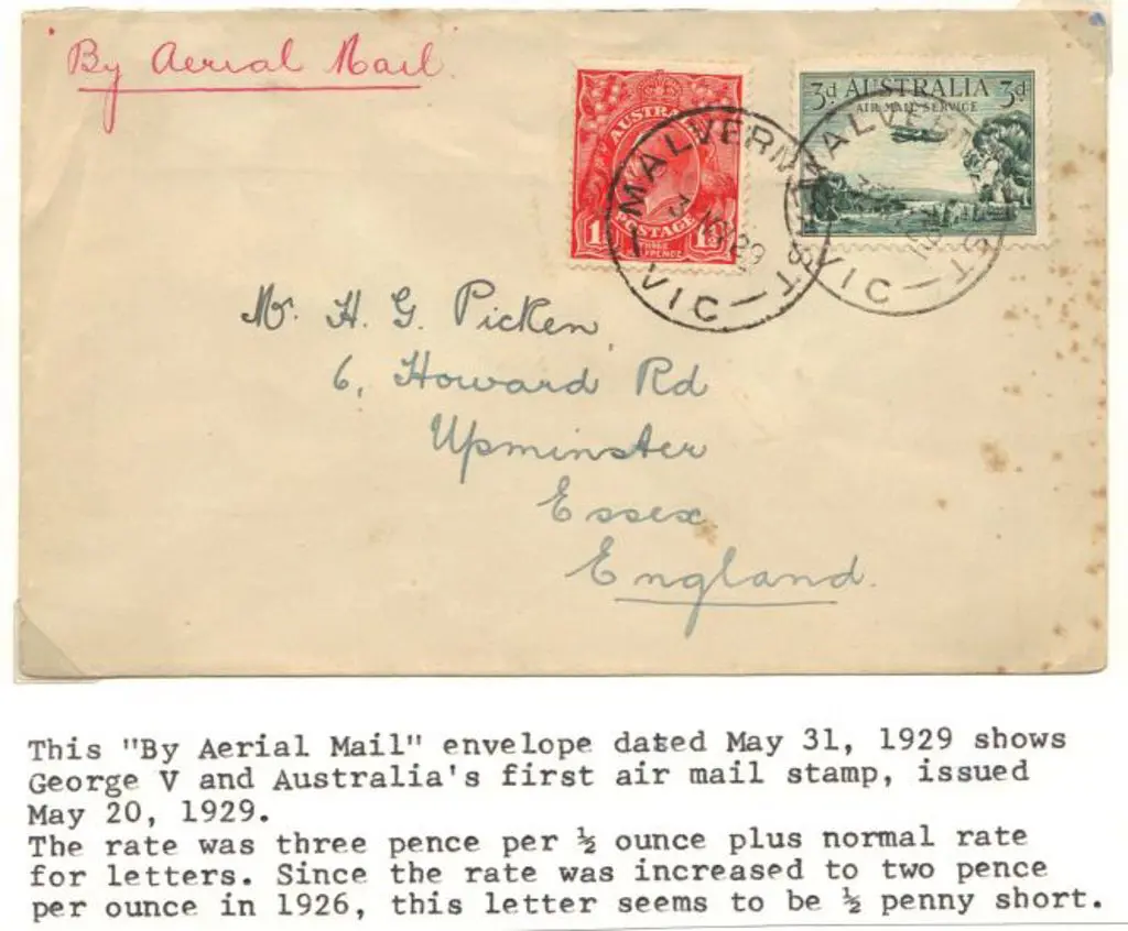 1929 (3rd May) cover to England with handwritten ... Image 1++