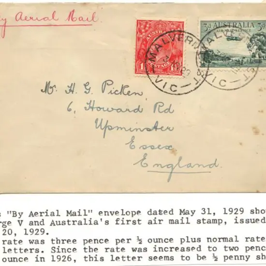 1929 (3rd May) cover to England with handwritten ...