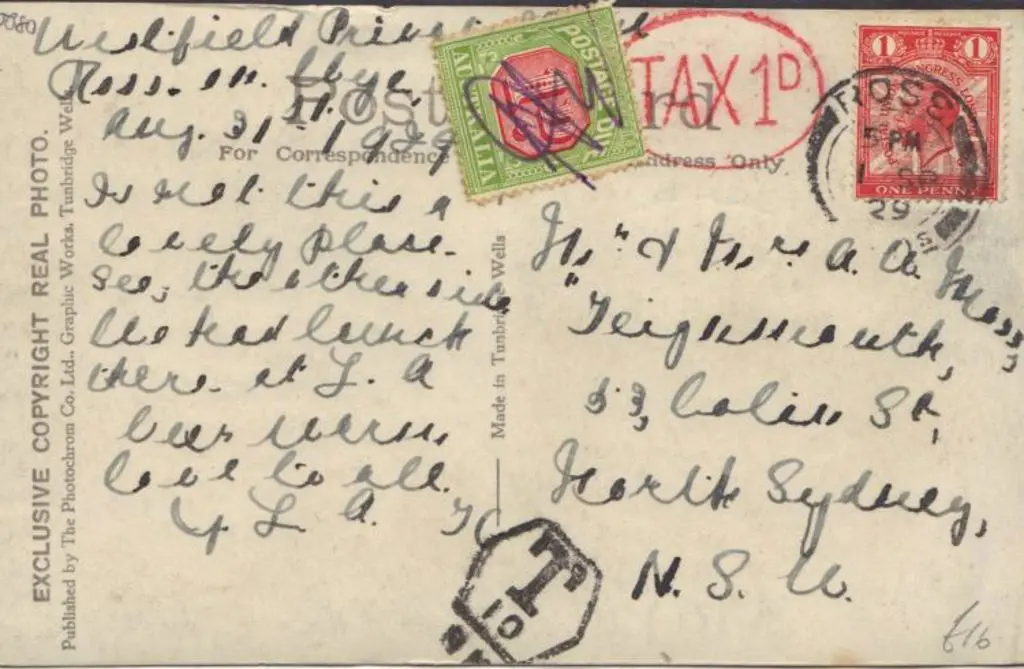 1929 (Sept) Postcard from UK addressed to North ... Image 1++