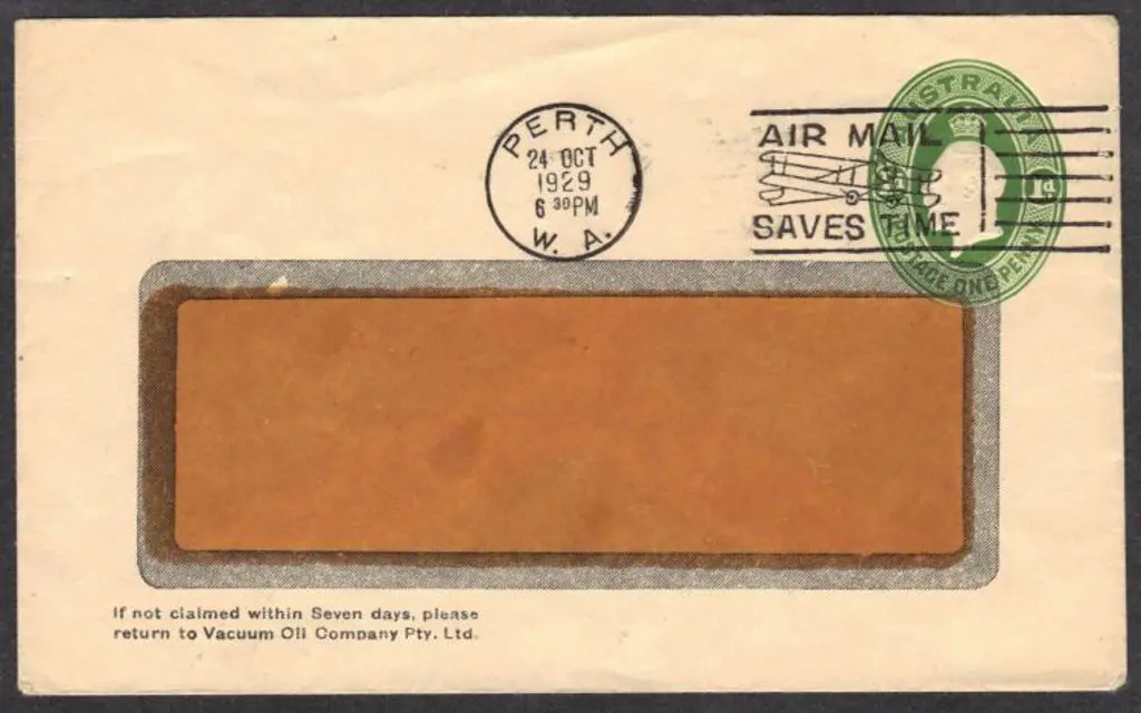 1929 Vacuum Oil Co. P.T.P.O. Window faced envelope ... Image 1++