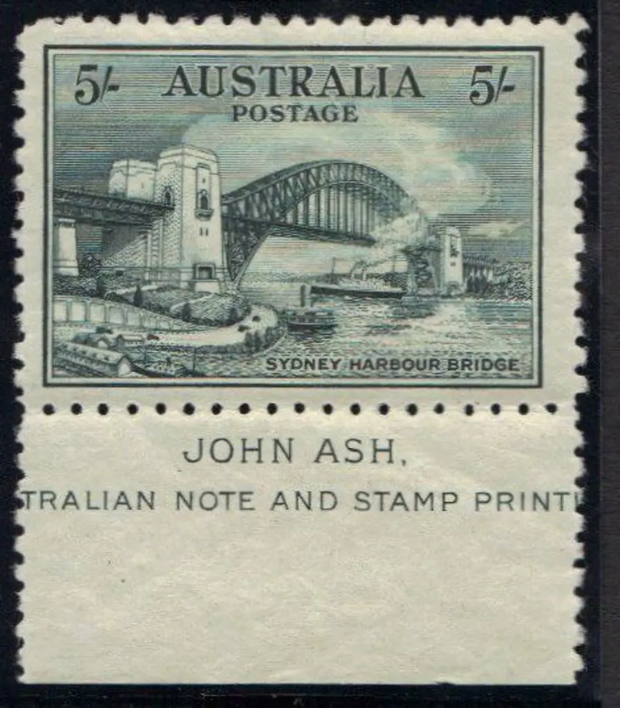 1932 5/- Sydney Harbour Bridge John Ash imprint ... Image 1++