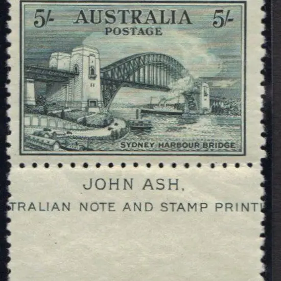 1932 5/- Sydney Harbour Bridge John Ash imprint ...