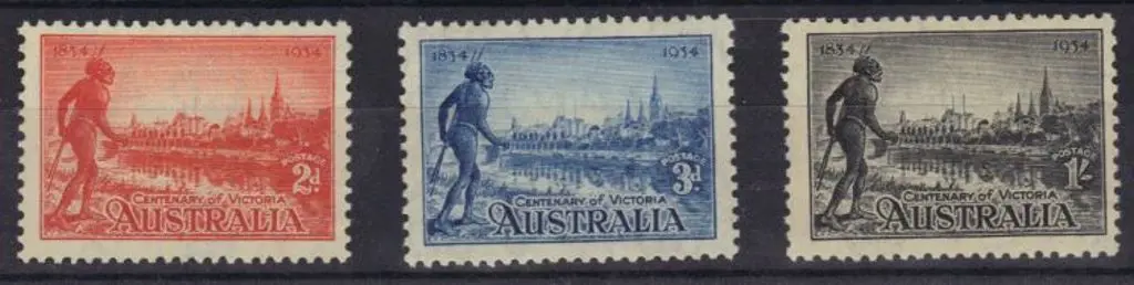 1934 Victoria Cent set of 3 Perf 11½. MUH SG ... Image 1++
