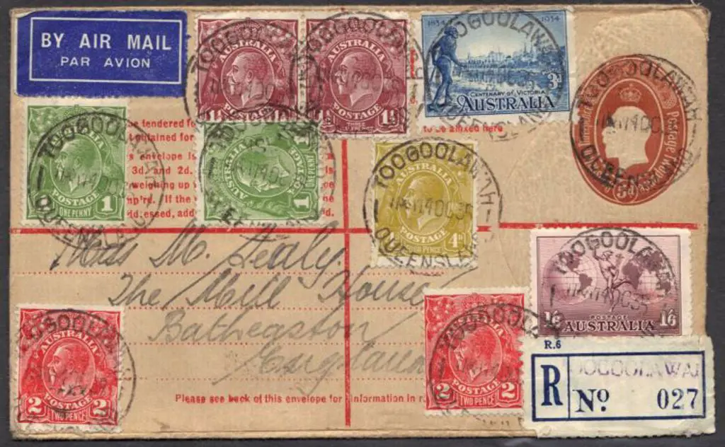 1935 (14th Oct) 5d KGV brown Registered stationary ... Image 1++